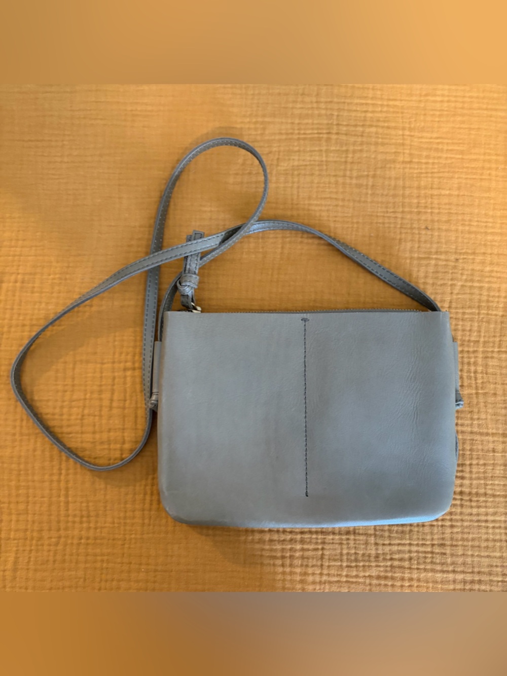 Madewell Gray Olive Leather Crossbody Bag NWT Minimalist Shoulder Purse